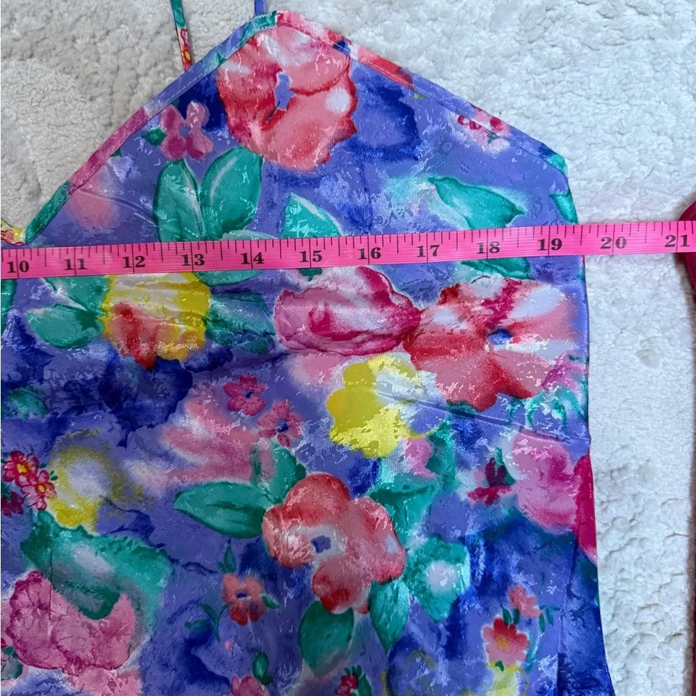 Vintage Satin Slip‎ Nightgown Lot Val Mode Floral Pink Lace Lingerie Y2K